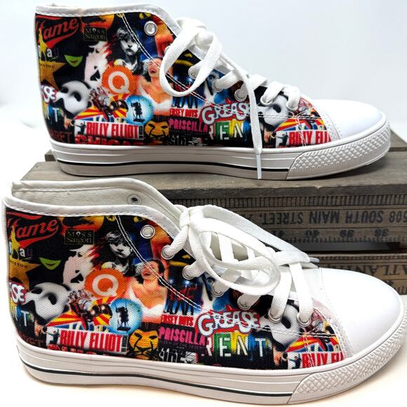 Broadway Theater Grease Wicked Mamma Mia Rent High Top Sneakers Size 7 - Picture 2 of 10